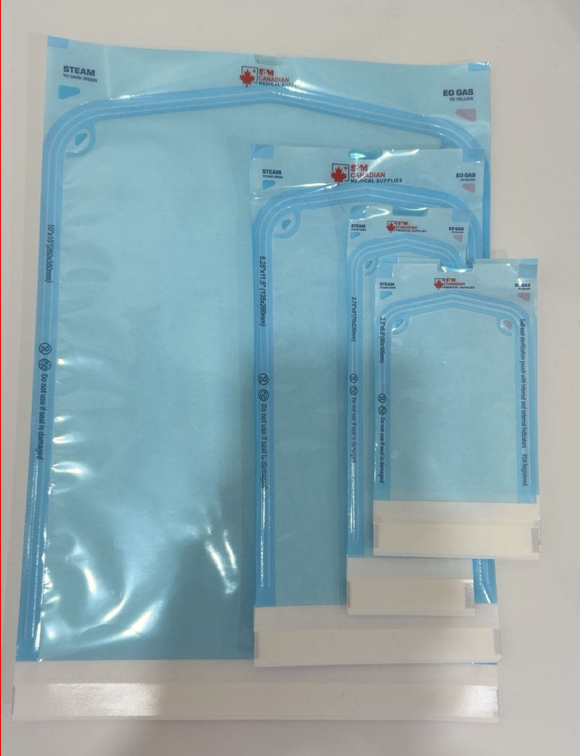 Self sealing sterilization pouches (Box of 200)