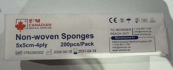 Non-Woven Gauze 2"X2" (5X5)cm. 4 plys each