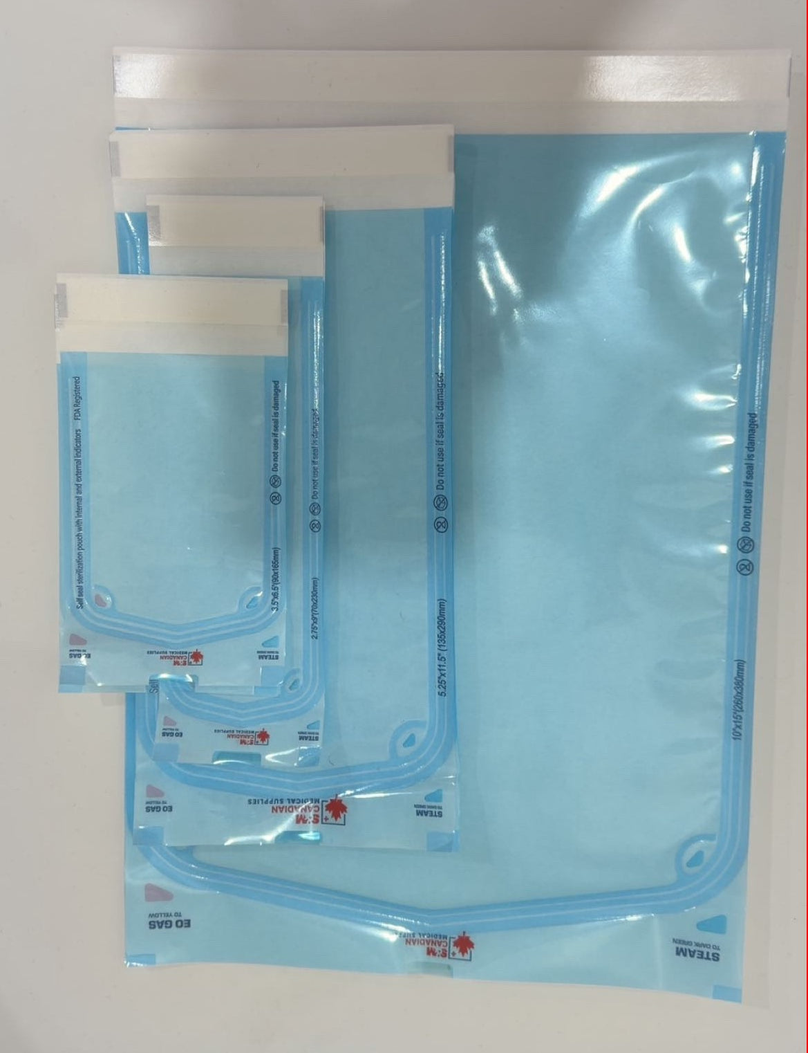 Self sealing sterilization pouches (Box of 200)